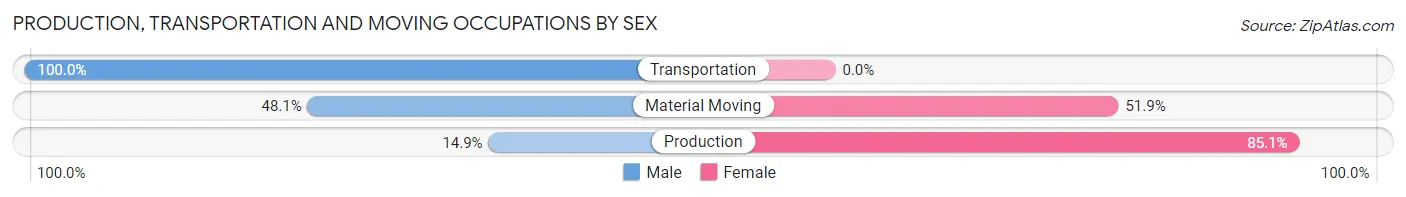 Production, Transportation and Moving Occupations by Sex in Zip Code 89109