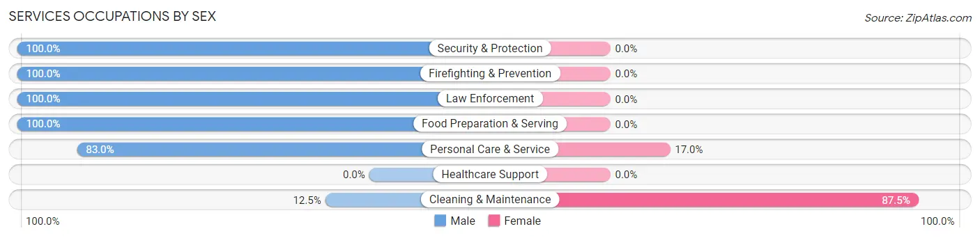 Services Occupations by Sex in Zip Code 89124