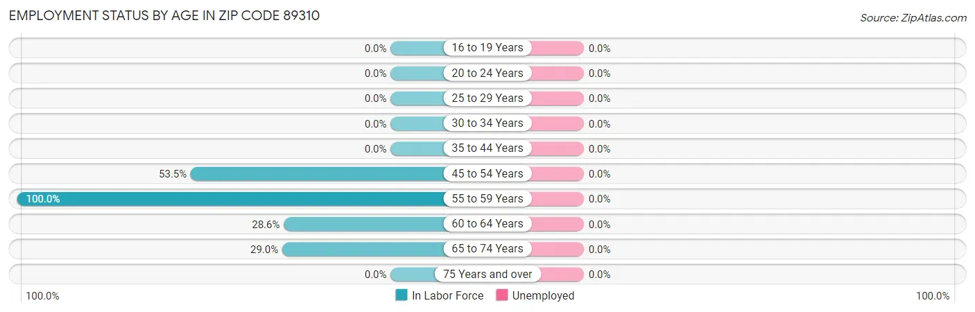 Employment Status by Age in Zip Code 89310