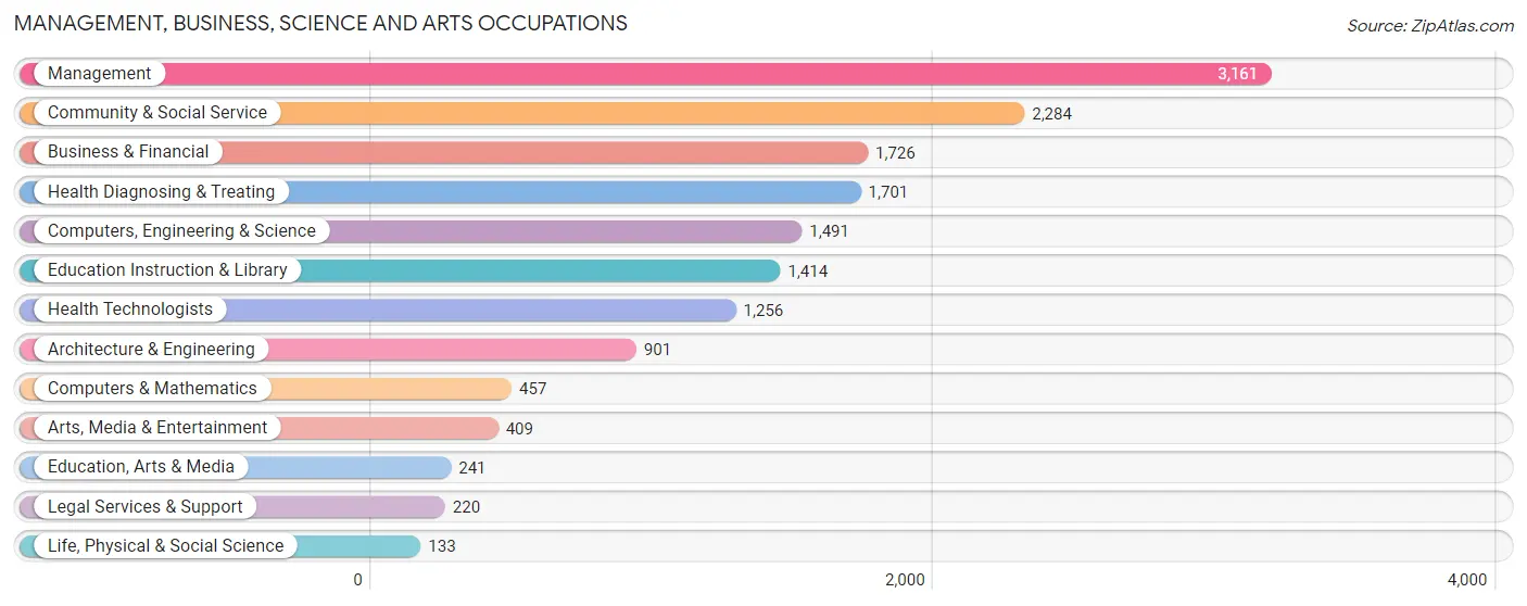 Management, Business, Science and Arts Occupations in Zip Code 89436