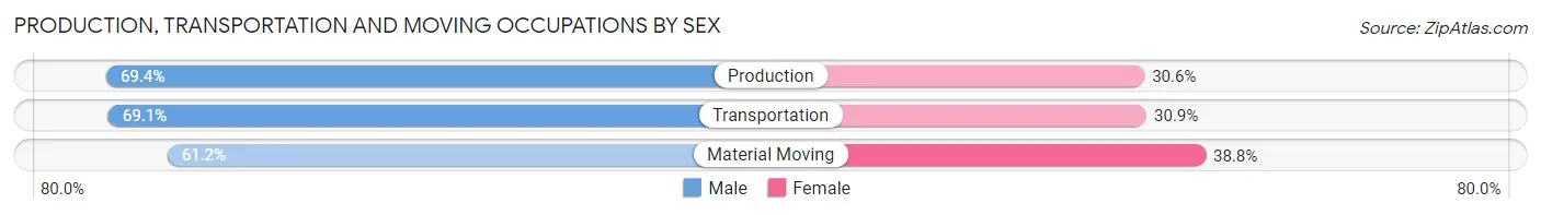 Production, Transportation and Moving Occupations by Sex in Zip Code 89512