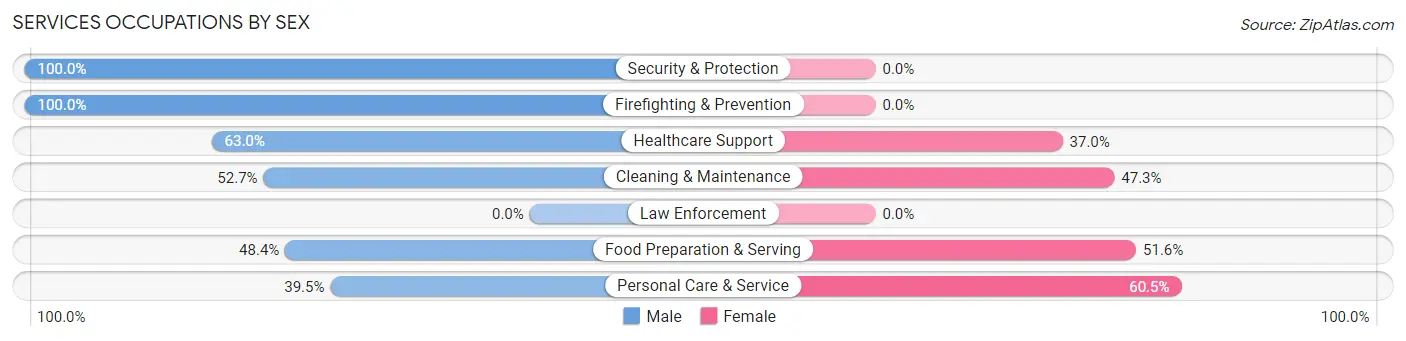 Services Occupations by Sex in Zip Code 89512