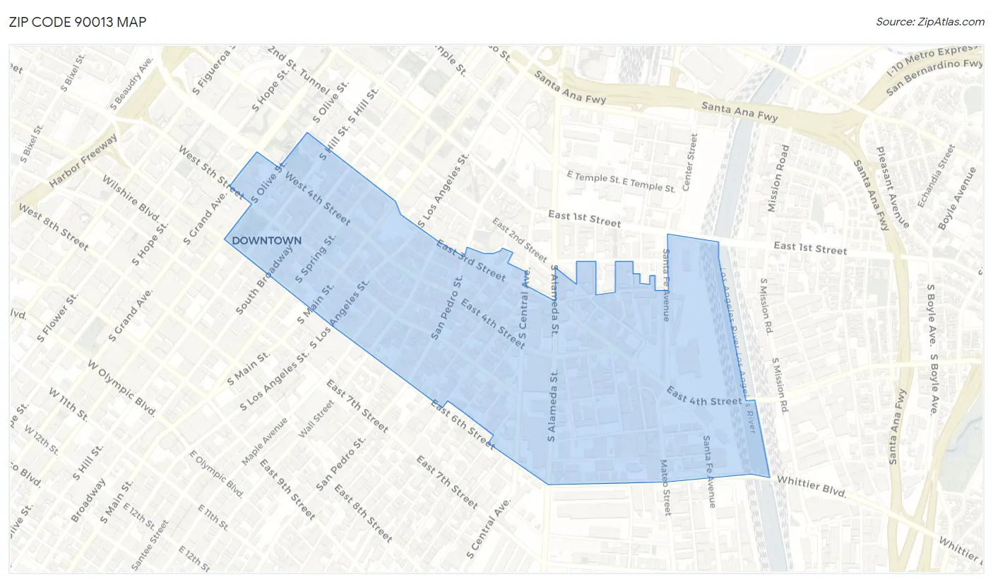 Zip Code 90013 Map