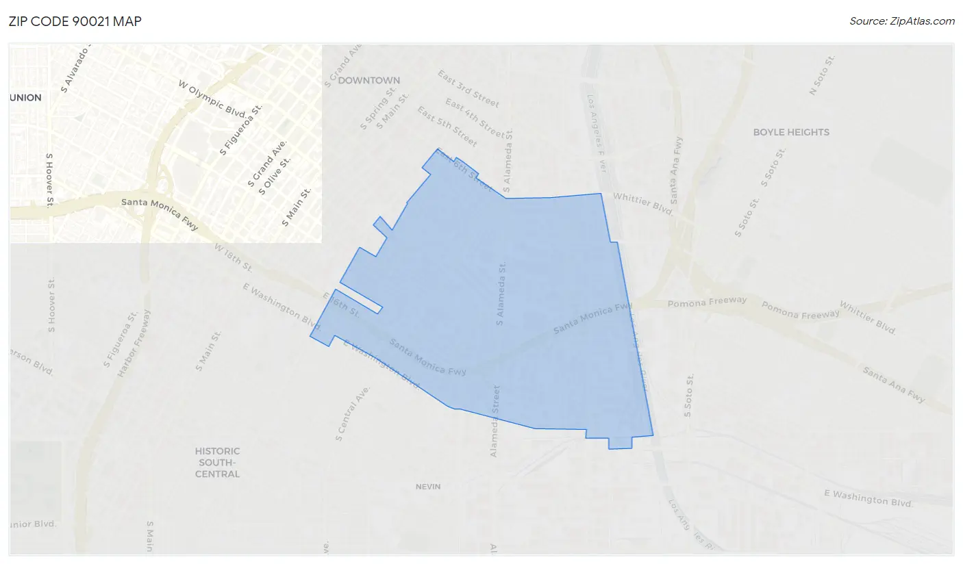 Zip Code 90021 Map