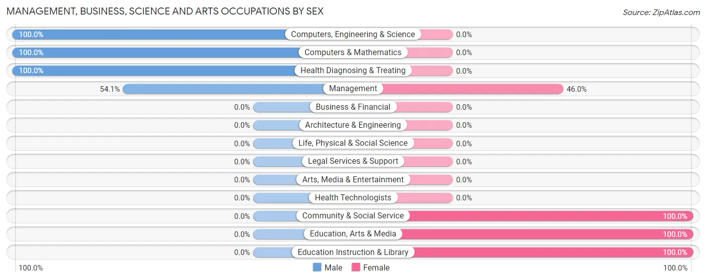 Management, Business, Science and Arts Occupations by Sex in Zip Code 90058