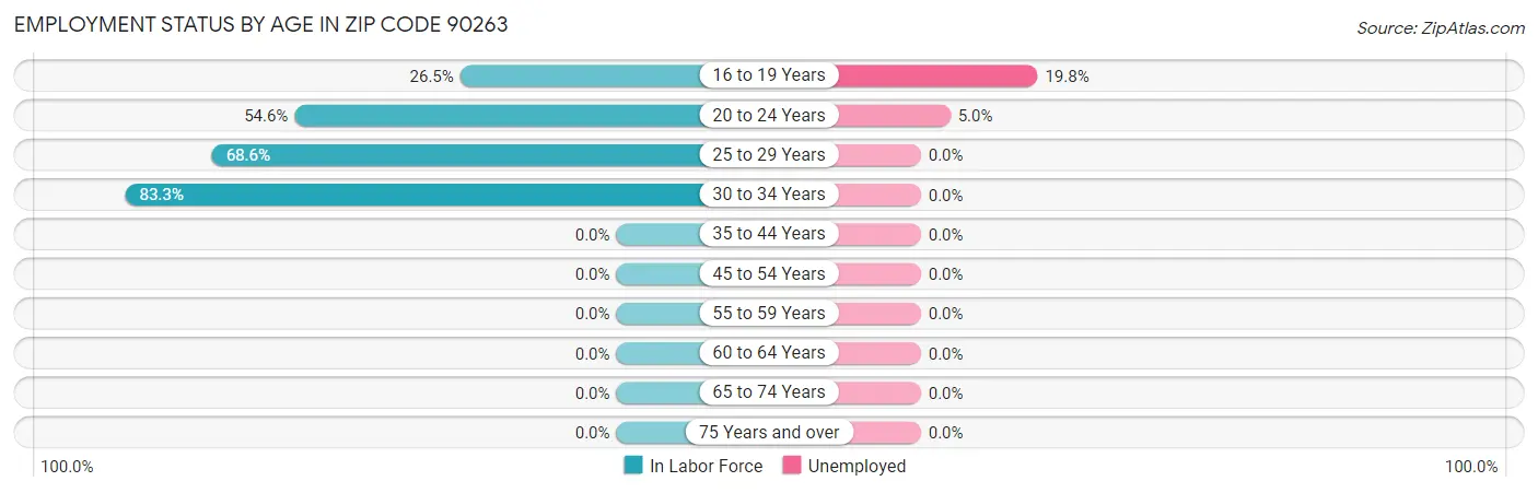 Employment Status by Age in Zip Code 90263