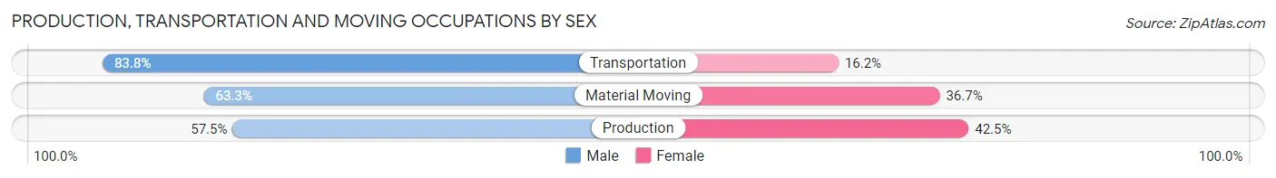 Production, Transportation and Moving Occupations by Sex in Zip Code 90301