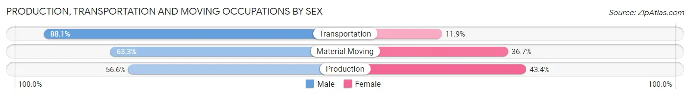 Production, Transportation and Moving Occupations by Sex in Zip Code 90745