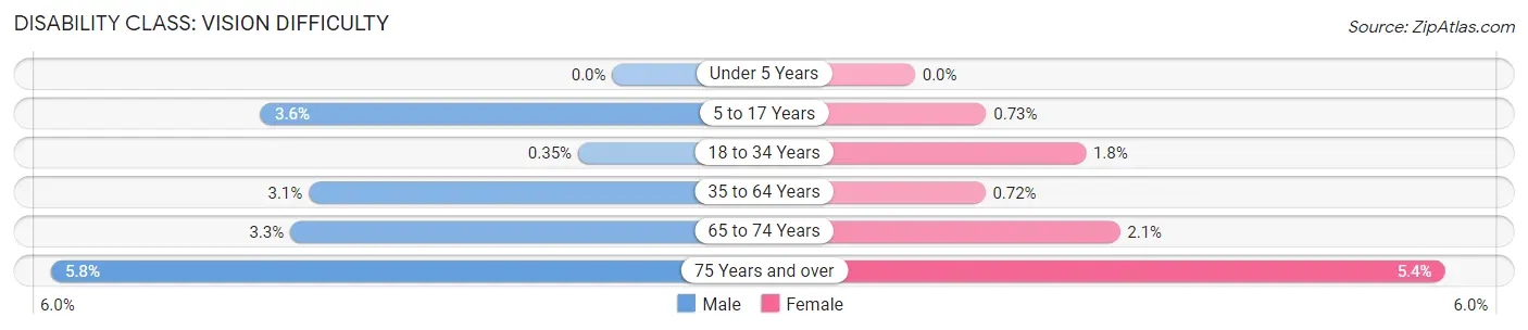 Disability in Zip Code 91006: <span>Vision Difficulty</span>