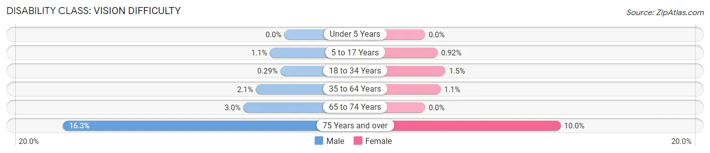 Disability in Zip Code 91016: <span>Vision Difficulty</span>