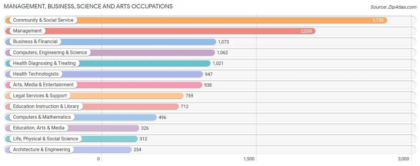 Management, Business, Science and Arts Occupations in Zip Code 91302