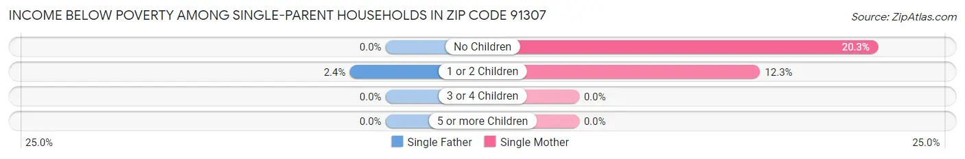Income Below Poverty Among Single-Parent Households in Zip Code 91307