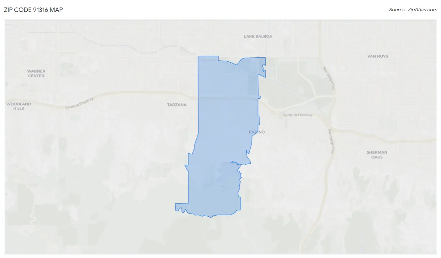 Zip Code 91316 Map