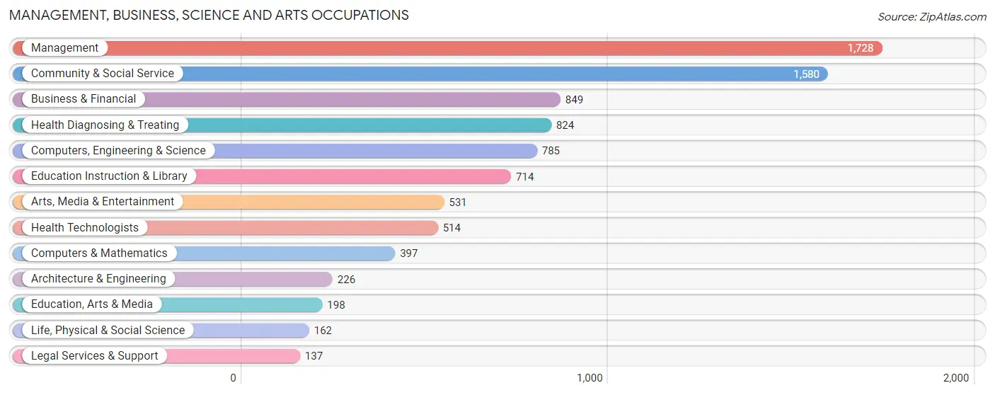 Management, Business, Science and Arts Occupations in Zip Code 91321