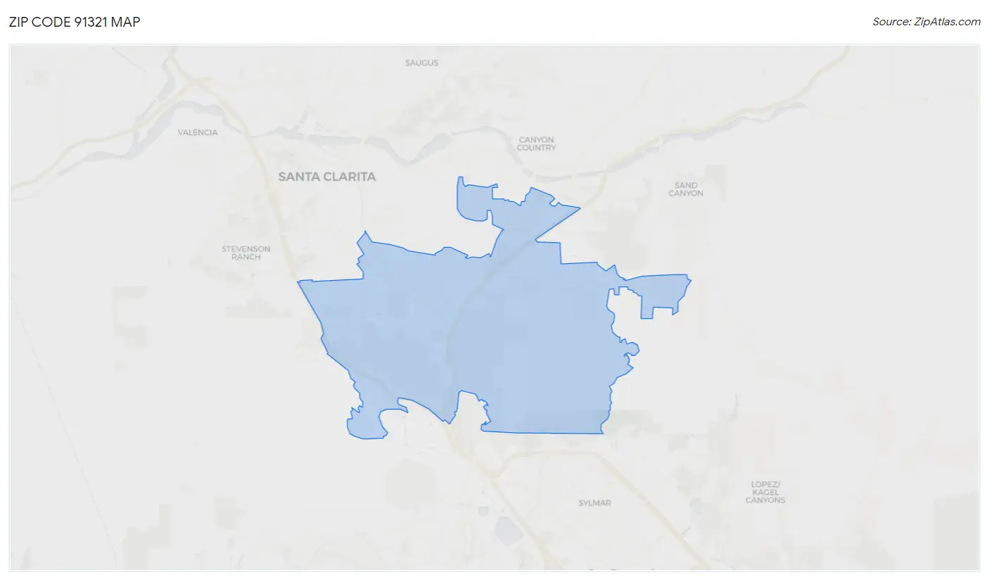 Zip Code 91321 Map