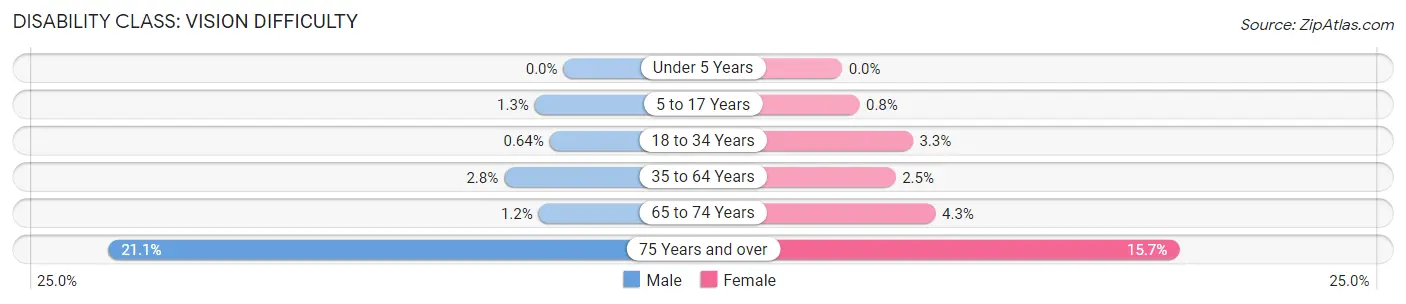 Disability in Zip Code 91321: <span>Vision Difficulty</span>