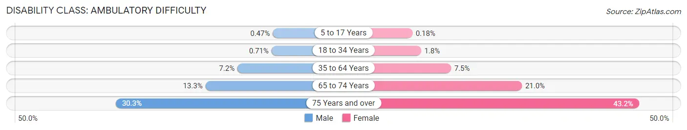 Disability in Zip Code 91331: <span>Ambulatory Difficulty</span>