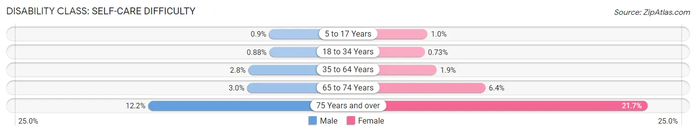 Disability in Zip Code 91331: <span>Self-Care Difficulty</span>