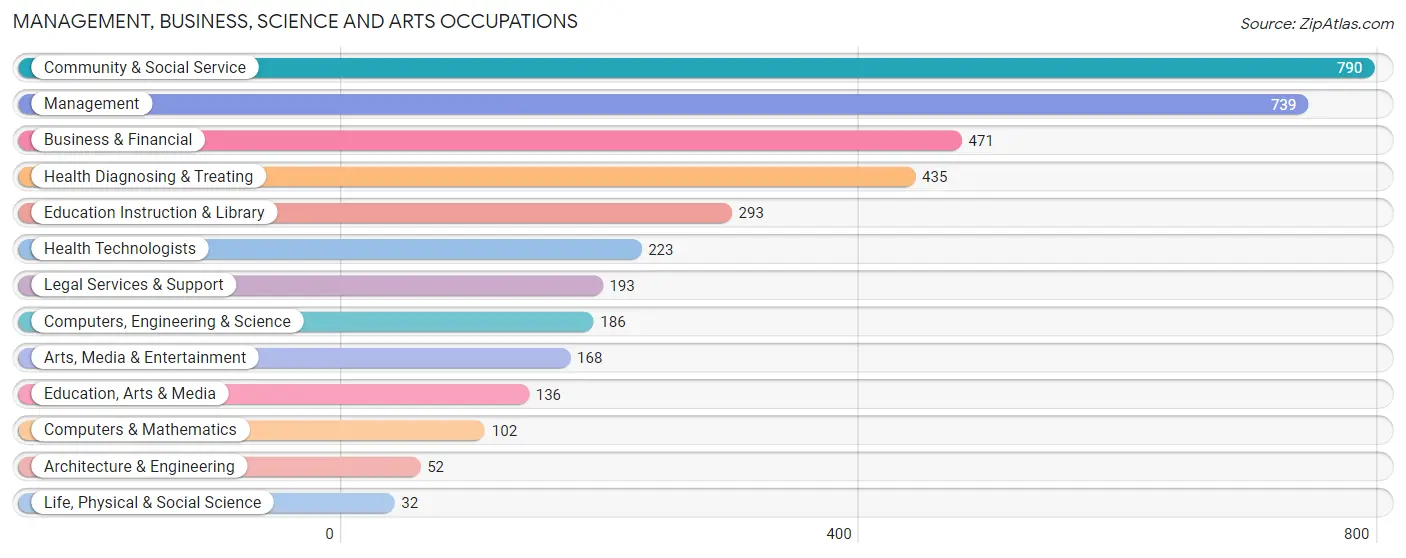 Management, Business, Science and Arts Occupations in Zip Code 91345