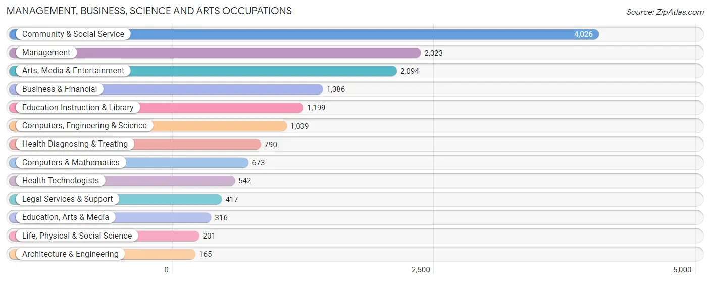 Management, Business, Science and Arts Occupations in Zip Code 91607