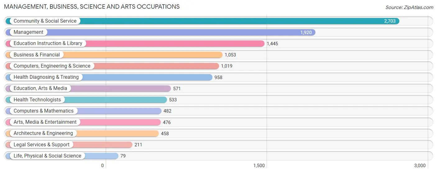 Management, Business, Science and Arts Occupations in Zip Code 91766