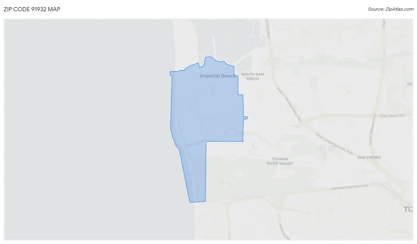 Zip Code 91932 Map