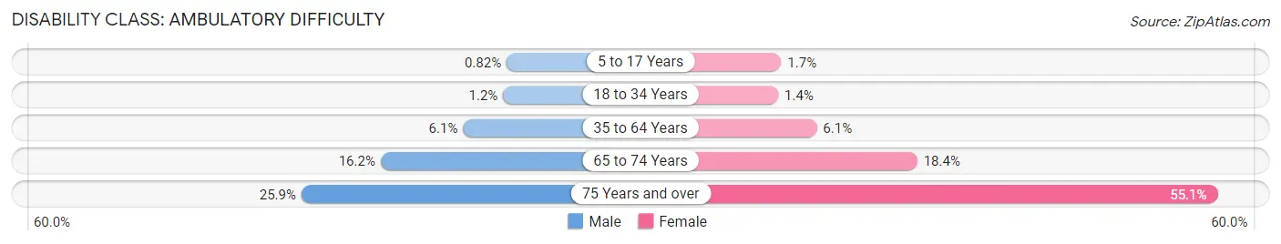 Disability in Zip Code 92021: <span>Ambulatory Difficulty</span>