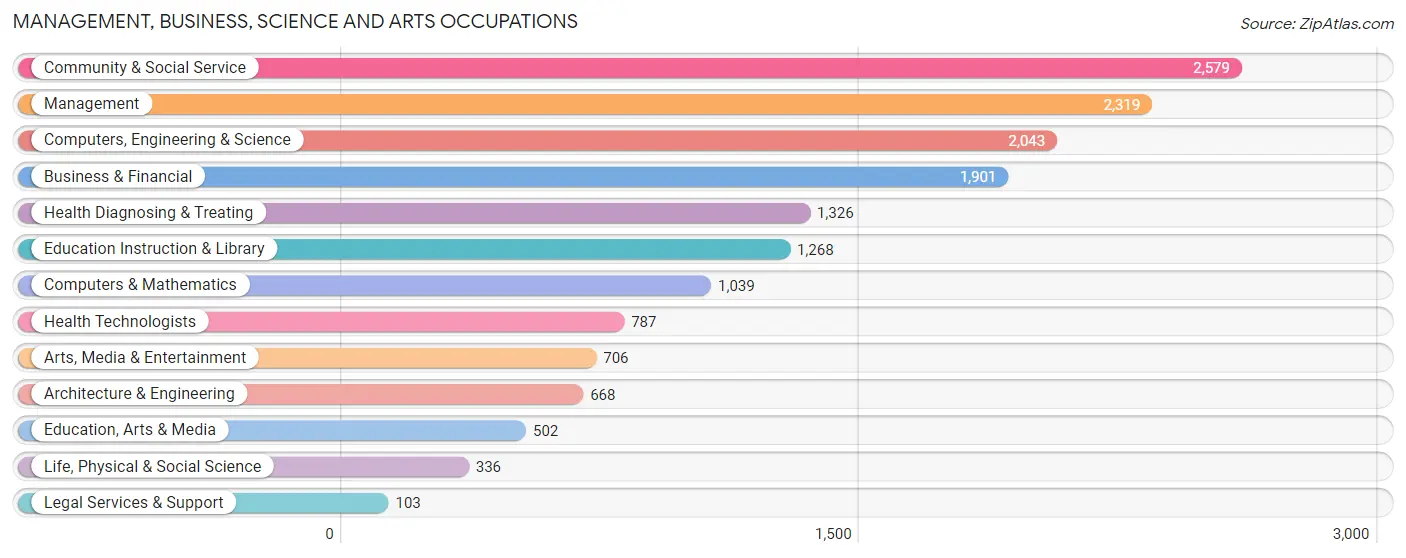 Management, Business, Science and Arts Occupations in Zip Code 92057