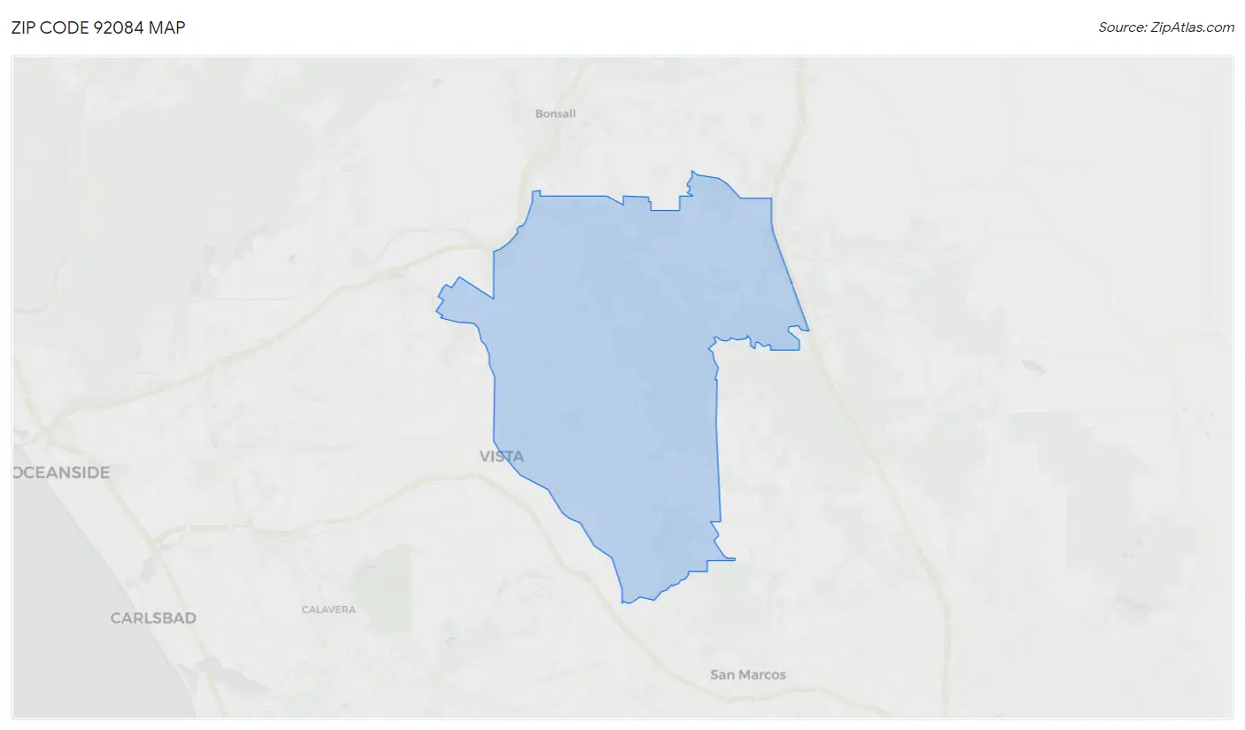 Zip Code 92084 Map