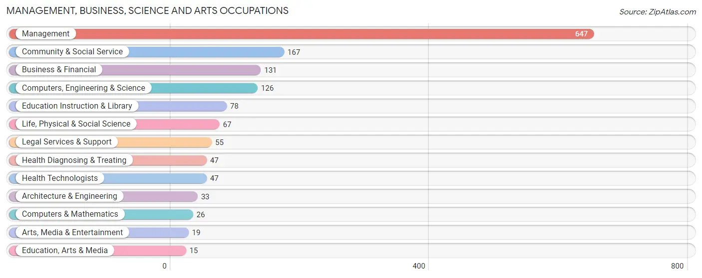 Management, Business, Science and Arts Occupations in Zip Code 92210