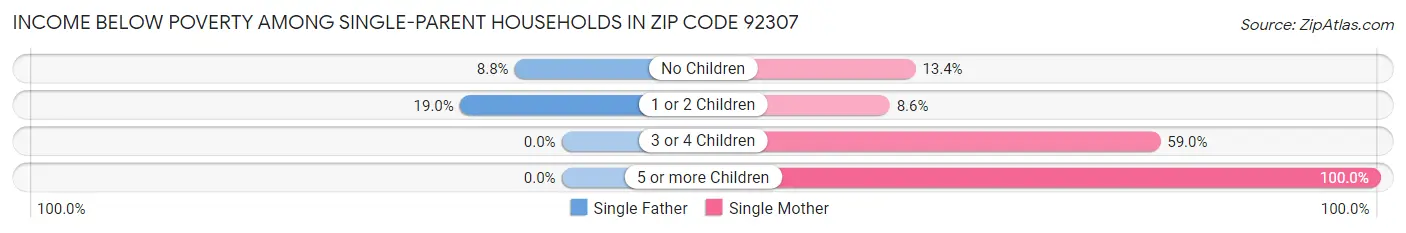 Income Below Poverty Among Single-Parent Households in Zip Code 92307