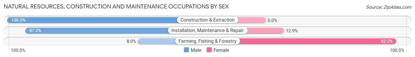 Natural Resources, Construction and Maintenance Occupations by Sex in Zip Code 92308