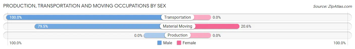 Production, Transportation and Moving Occupations by Sex in Zip Code 92382