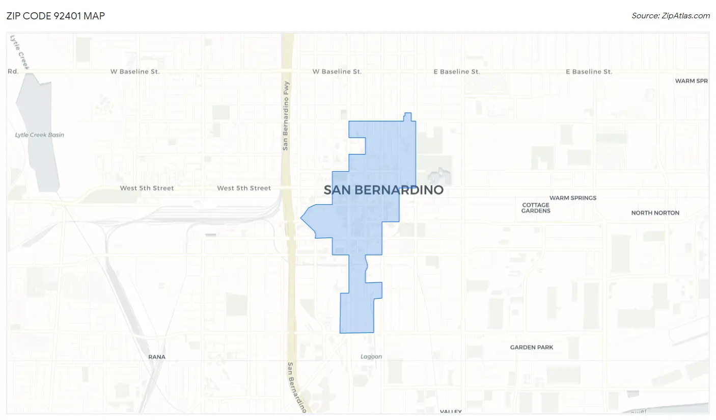 Zip Code 92401 Map