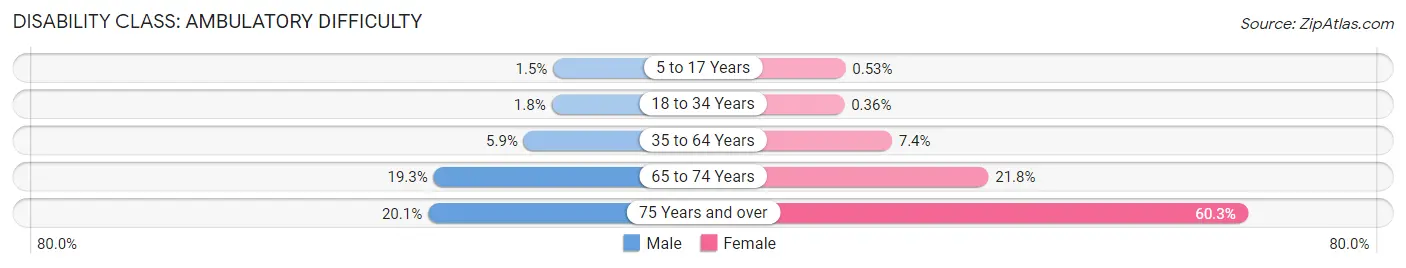 Disability in Zip Code 92407: <span>Ambulatory Difficulty</span>