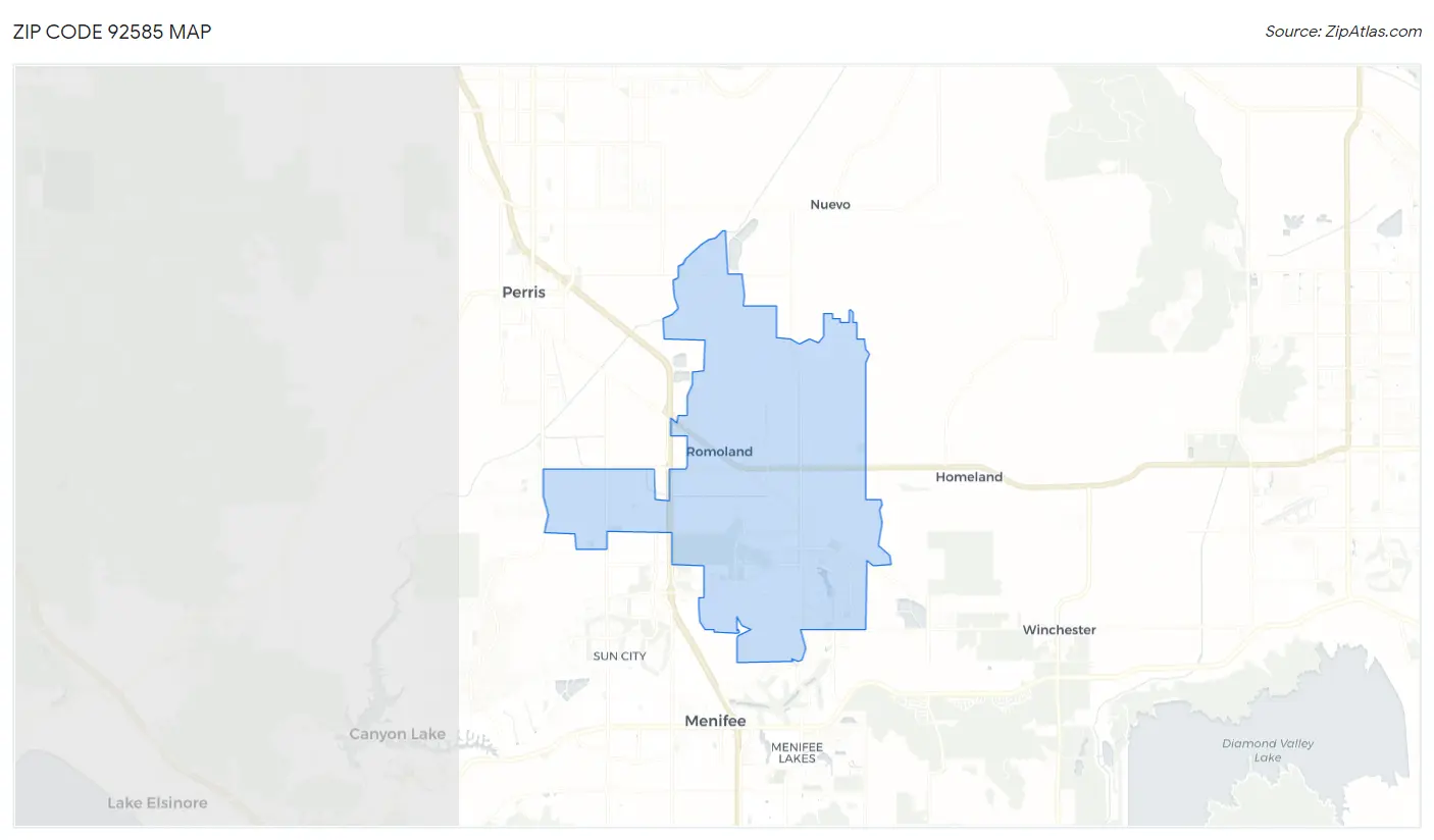 Zip Code 92585 Map