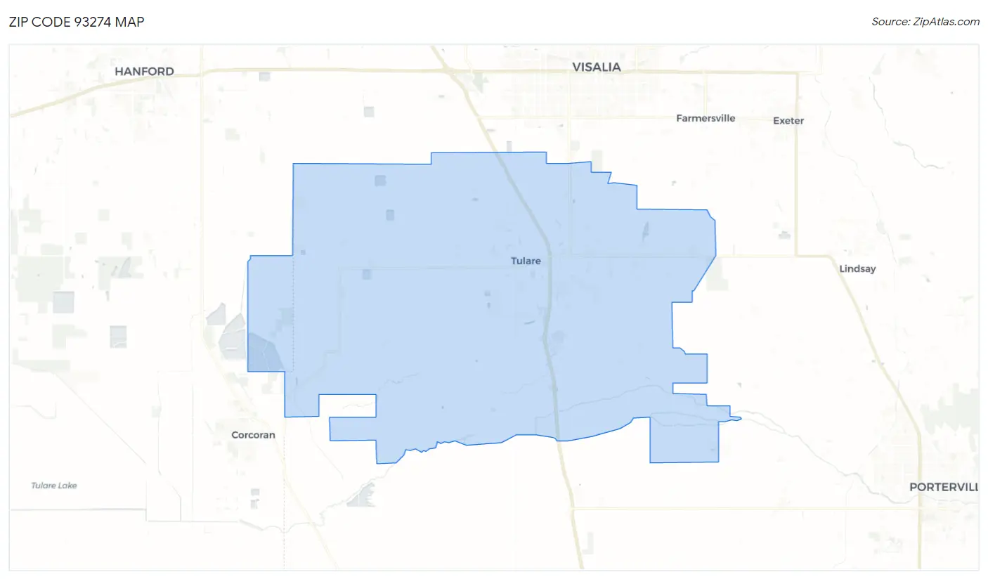 Zip Code 93274 Map