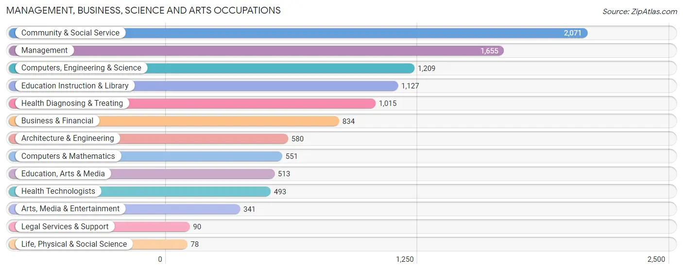 Management, Business, Science and Arts Occupations in Zip Code 93436