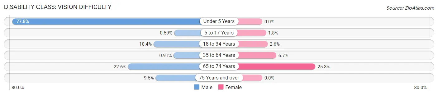 Disability in Zip Code 93513: <span>Vision Difficulty</span>