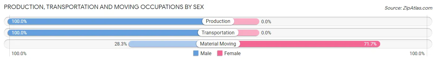 Production, Transportation and Moving Occupations by Sex in Zip Code 93606
