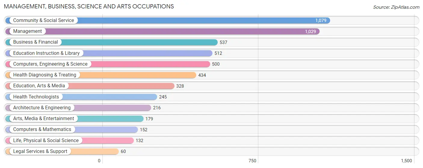 Management, Business, Science and Arts Occupations in Zip Code 93705