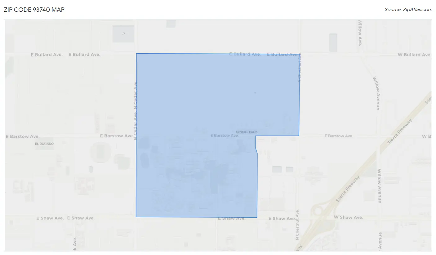 Zip Code 93740 Map