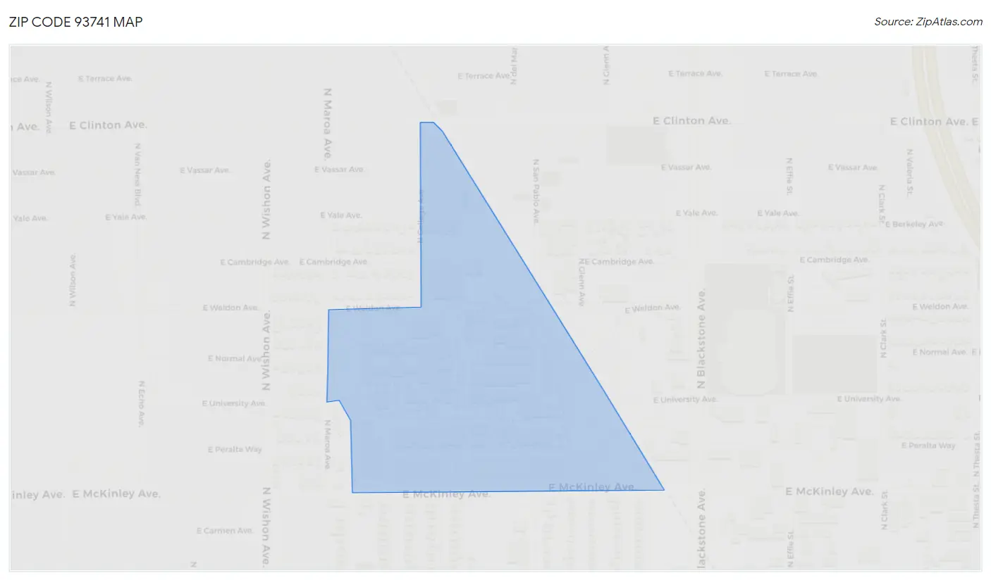 Zip Code 93741 Map