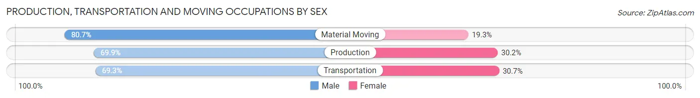 Production, Transportation and Moving Occupations by Sex in Zip Code 94010
