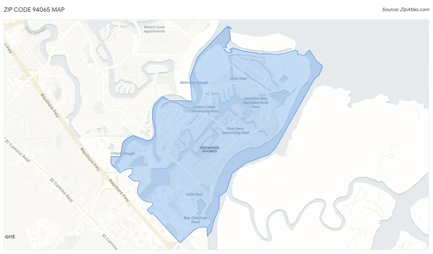 Zip Code 94065 Map