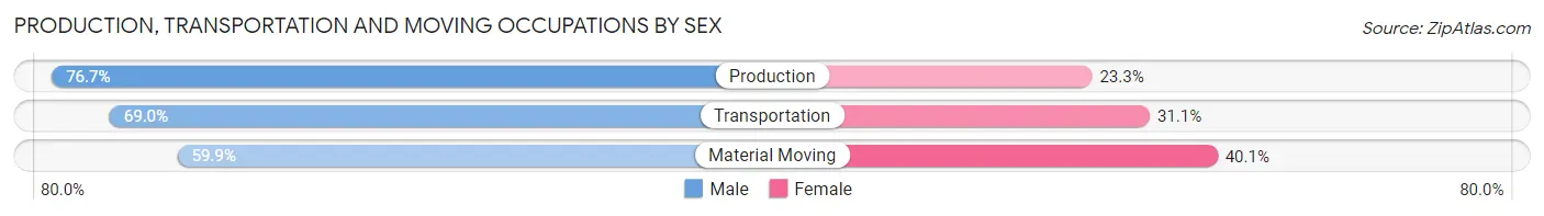 Production, Transportation and Moving Occupations by Sex in Zip Code 94114