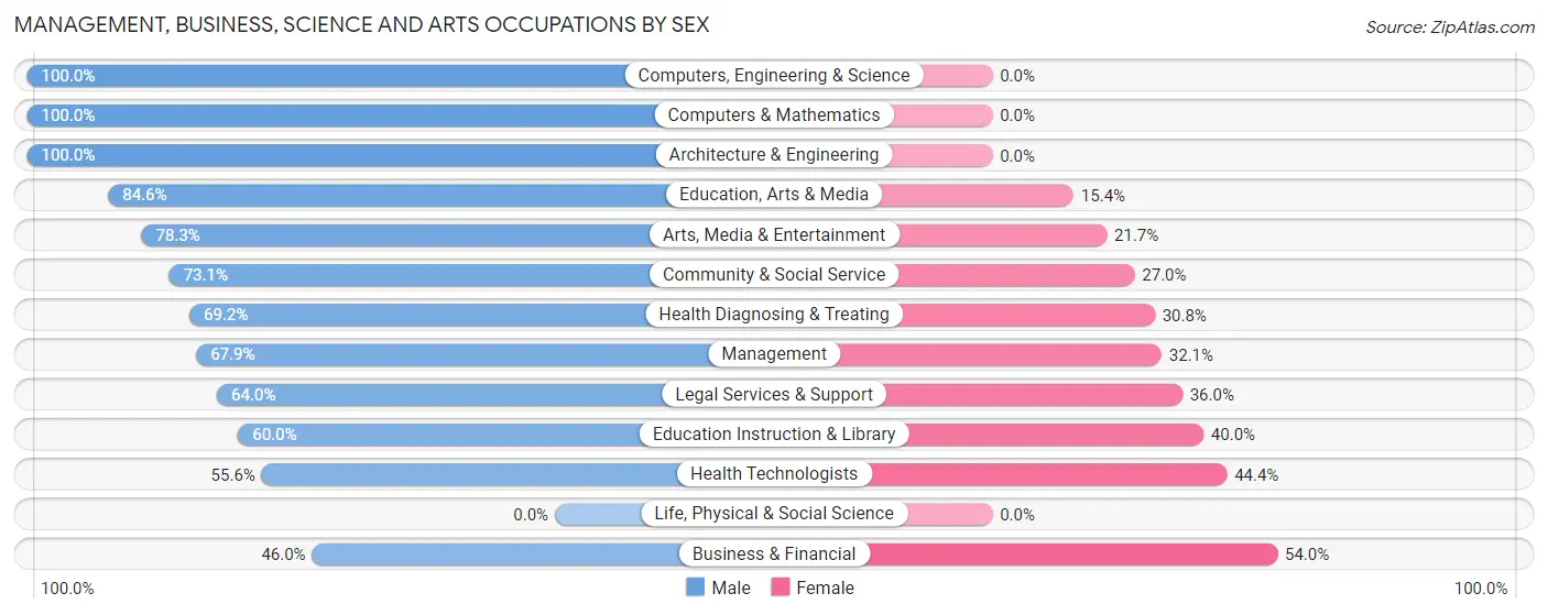 Management, Business, Science and Arts Occupations by Sex in Zip Code 94130