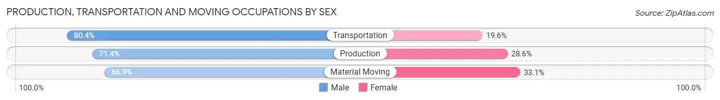 Production, Transportation and Moving Occupations by Sex in Zip Code 94133