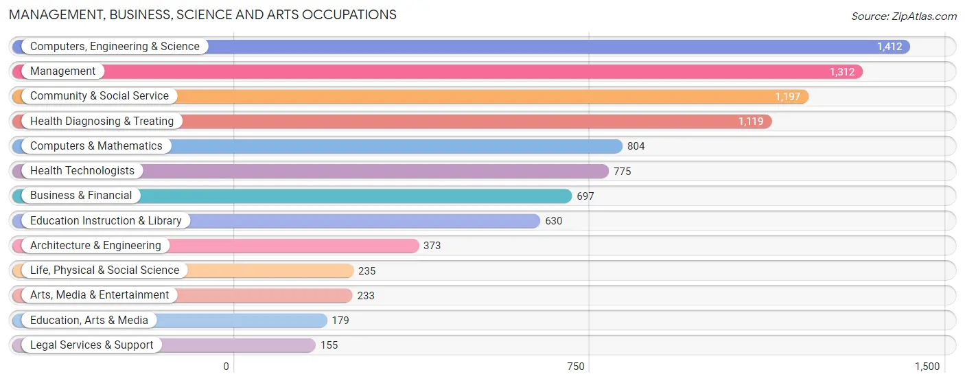 Management, Business, Science and Arts Occupations in Zip Code 94545