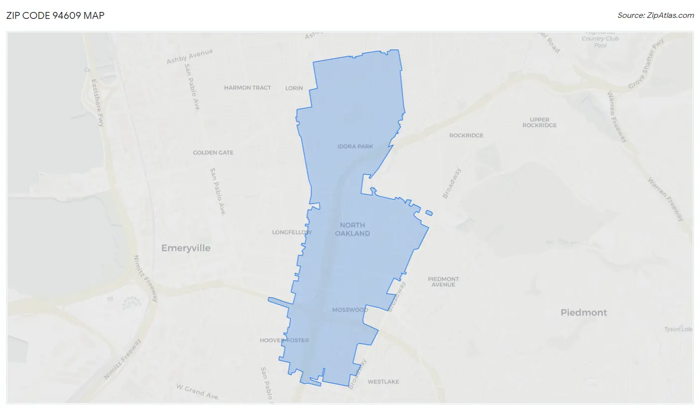 Zip Code 94609 Map